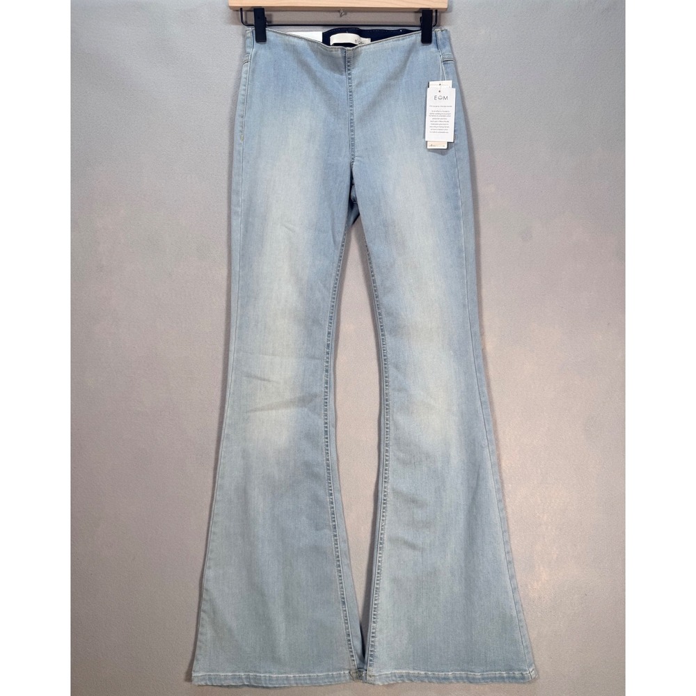 Ella Moss Freedom Pull On Flare Jeans Light Wash Body Sculpt Stretch Denim 25